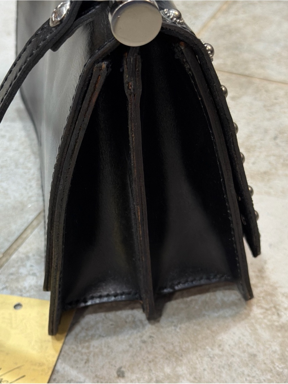 Patricia Nash Embossed Shield Leather Shoulder Bag Medium Black - Picture 5 of 12
